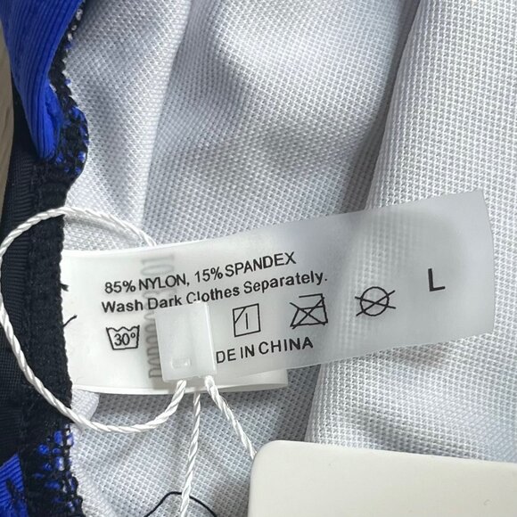 Holipick Two Tone One Piece Swimsuit Large Black Blue New High Neck Cutout - Picture 10 of 11